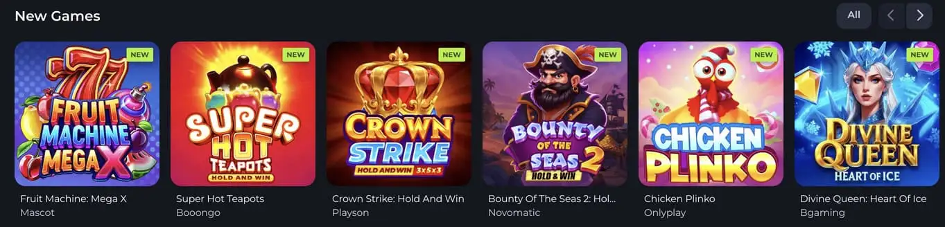 JeetCity games page with online casino games