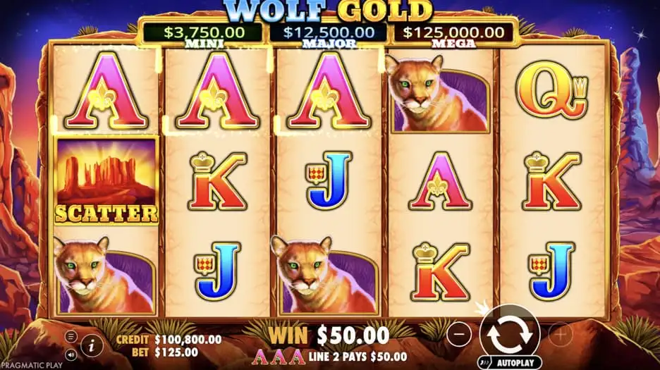 Wolf Gold slot available for online casino play